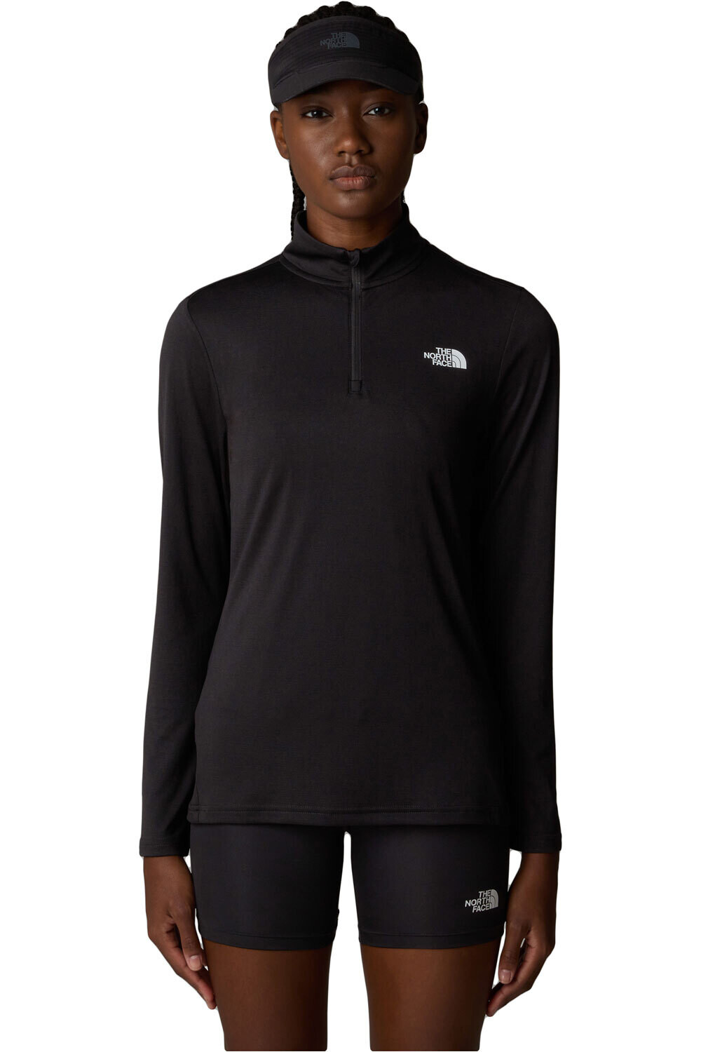 The North Face camiseta montaña manga larga mujer W FLEX 1/4 ZIP TEE SLIM vista frontal