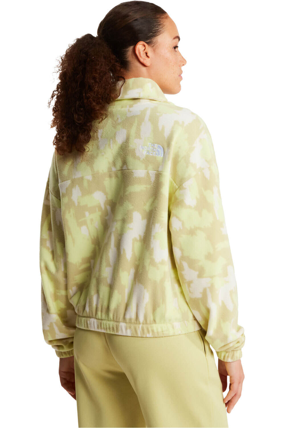 The North Face camiseta montaña manga larga mujer W MOUNTAIN ATHLETICS FLEECE 1/4 ZIP-PRIN vista trasera