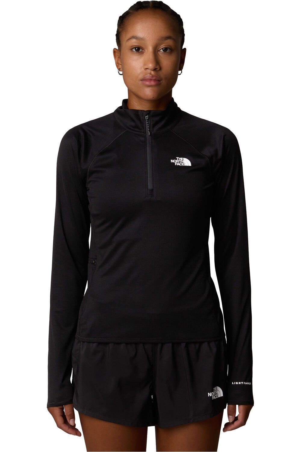 The North Face camiseta montaña manga larga mujer W SUNRISER 1/4 ZIP vista frontal