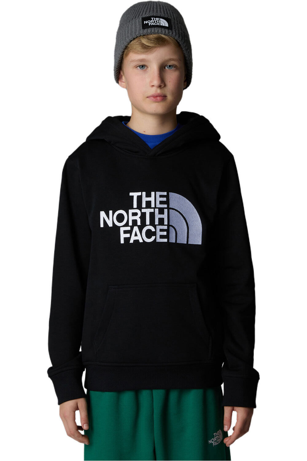 The North Face camiseta montaña manga larga niño B DREW PEAK P/O HOODIE vista frontal
