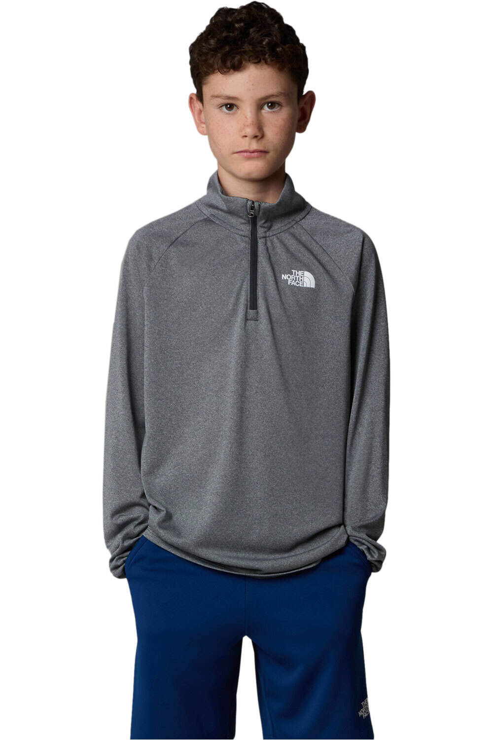 The North Face camiseta montaña manga larga niño TEEN NEVER STOP 1/4 ZIP vista frontal
