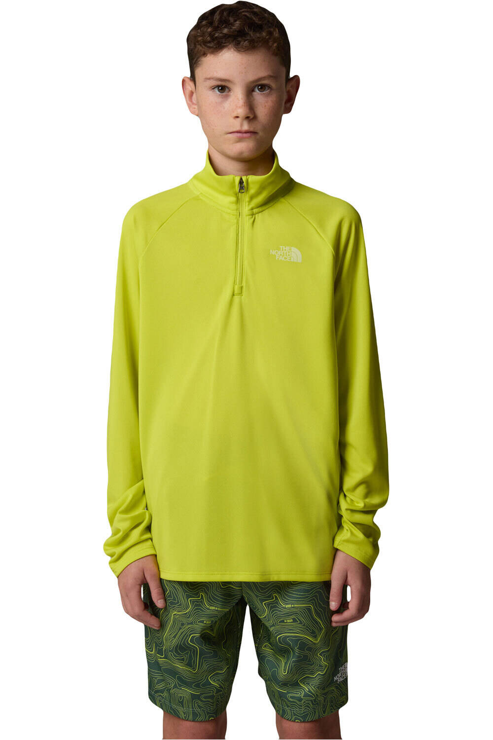 The North Face camiseta montaña manga larga niño TEEN NEVER STOP 1/4 ZIP vista frontal