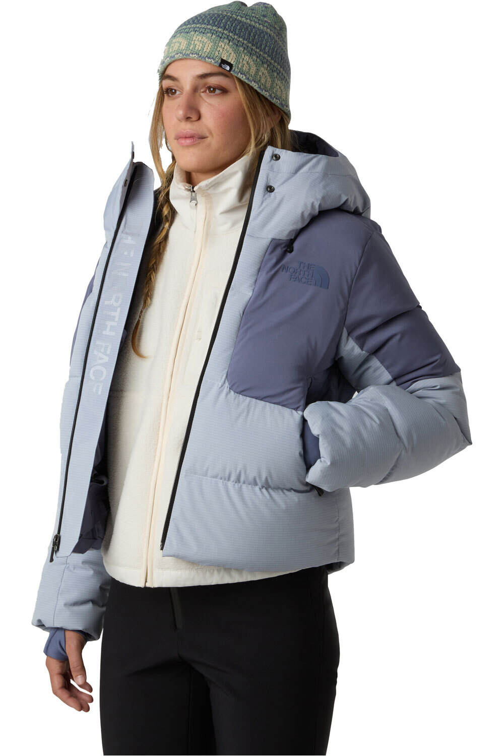 The North Face chaqueta esquí mujer W COLD SPELL CROPPED DOWN JACKET GR vista detalle