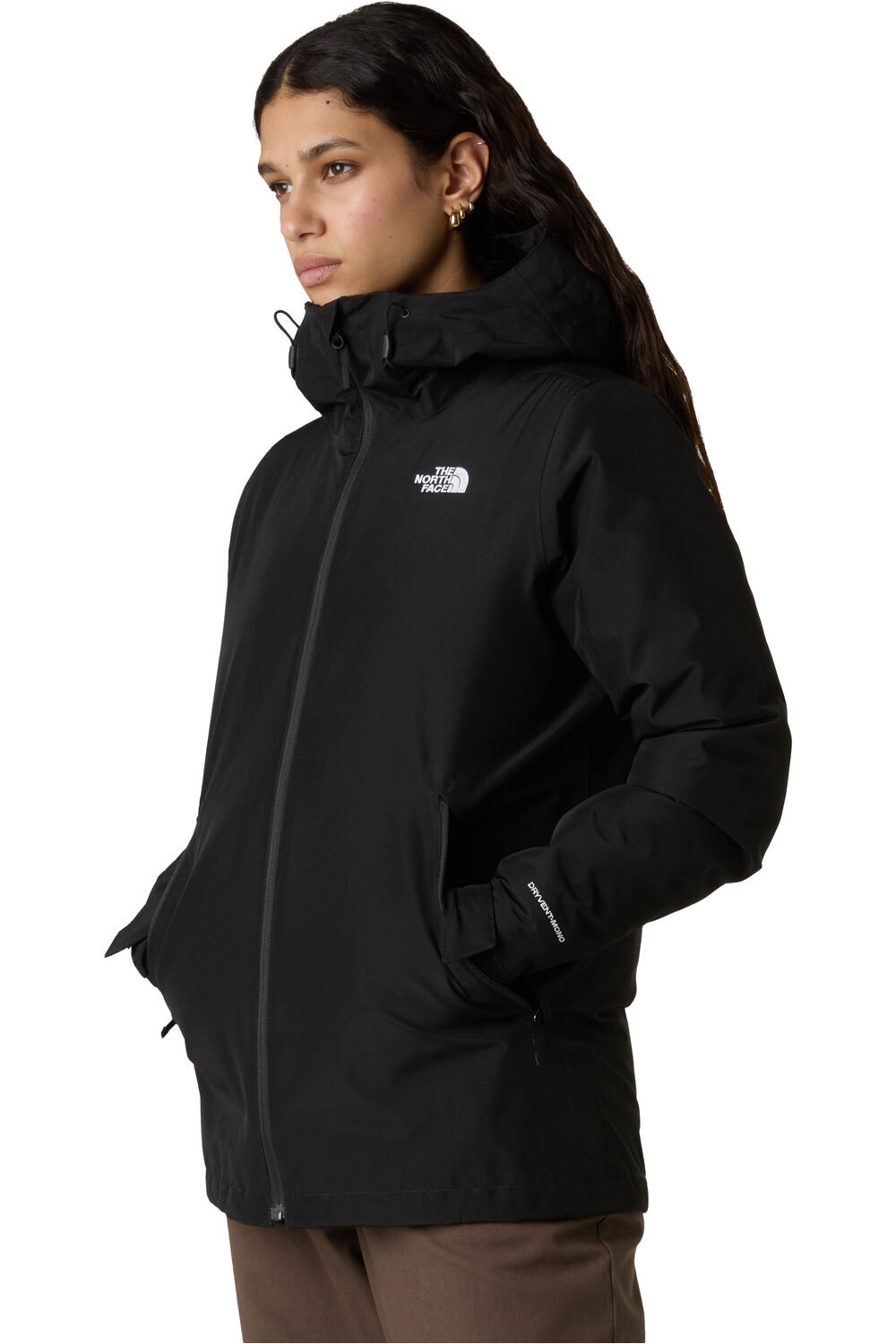 The North Face chaqueta impermeable insulada mujer W CARTO MONO TRICLIMATE HOODED JACKET vista detalle