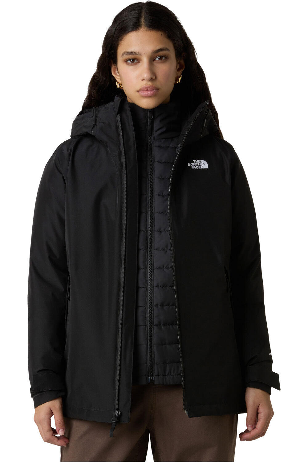 The North Face chaqueta impermeable insulada mujer W CARTO MONO TRICLIMATE HOODED JACKET vista frontal