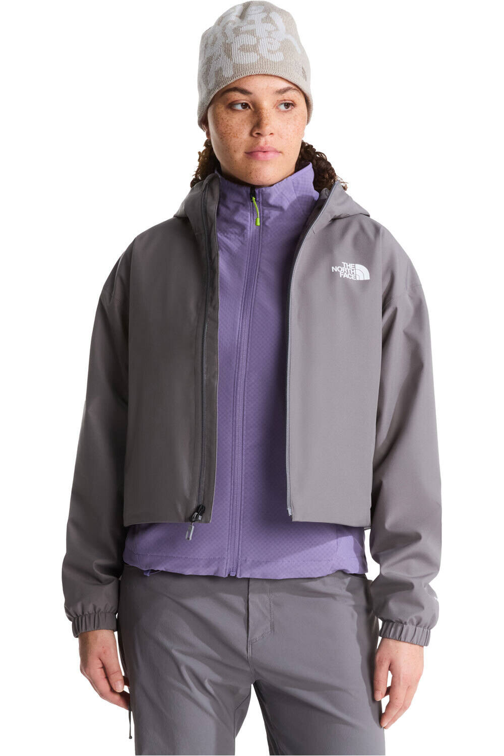 The North Face chaqueta impermeable mujer W QUEST MONO CROPPED  JACKET vista detalle