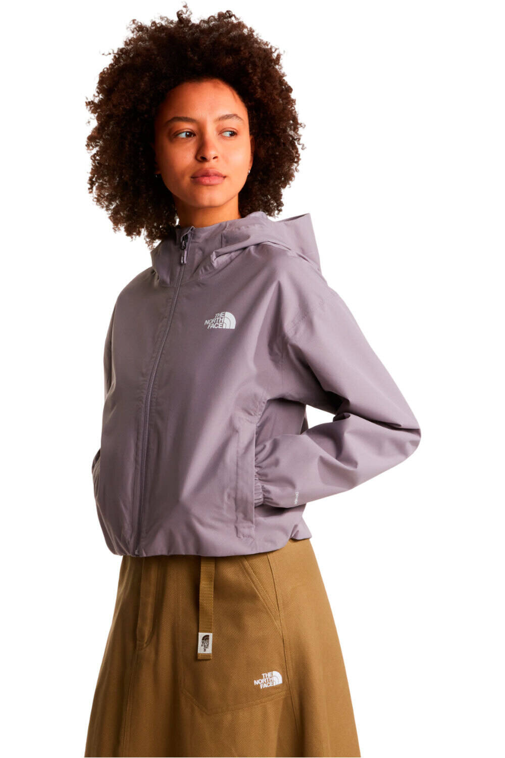 The North Face chaqueta impermeable mujer W QUEST MONO CROPPED  JACKET vista frontal