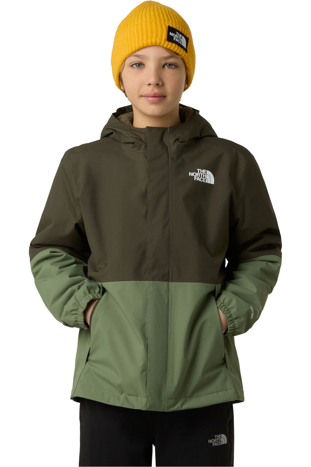 The North Face chaqueta impermeable niño B WARM ANTORA RAIN JACKET vista frontal