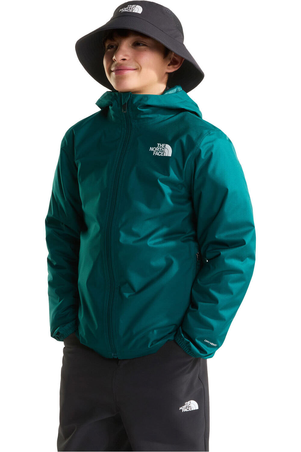 The North Face chaqueta impermeable niño TEEN ZIPLINE RAIN JACKET vista frontal
