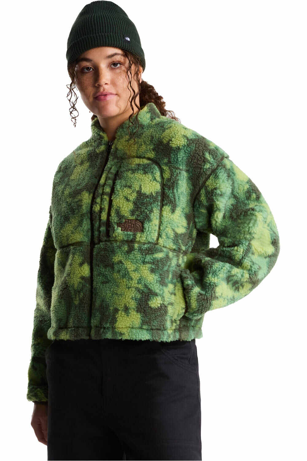 The North Face chaqueta outdoor mujer W EXTREME PILE 2 FZ JACKET -PRINT vista frontal