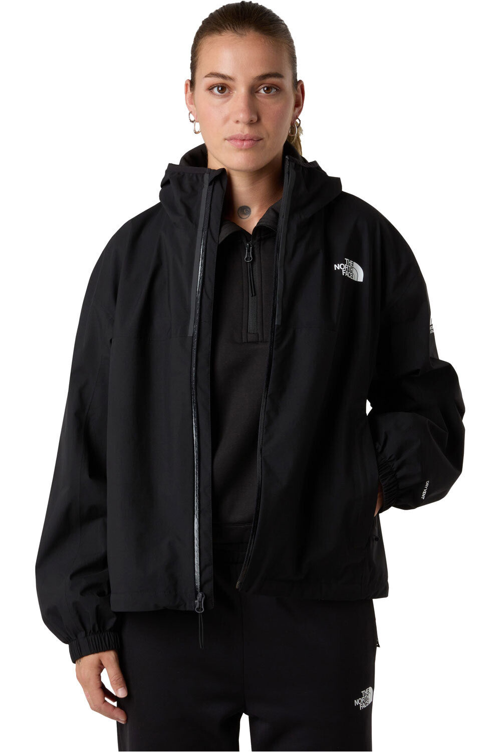 The North Face chaqueta outdoor mujer W MOUNTAIN ATHLETICS RAINLIT HOODED JACK vista detalle