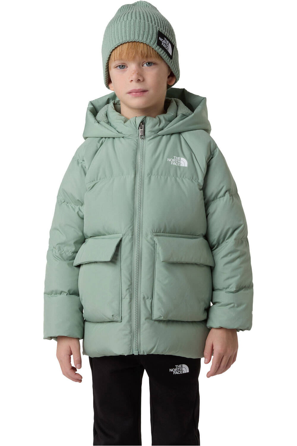 The North Face chaqueta outdoor niño KID NORTH DOWN FLEECE LINED PARKA vista frontal