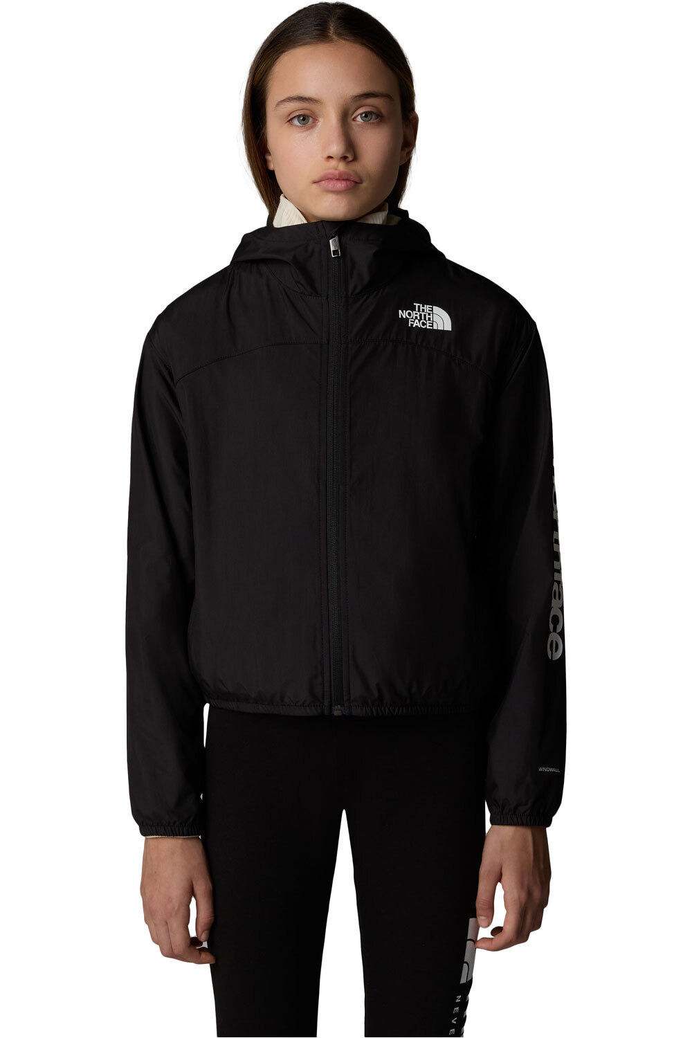 The North Face chaqueta softshell niño G NEVER STOP HOODED WINDWALL JACKET vista frontal