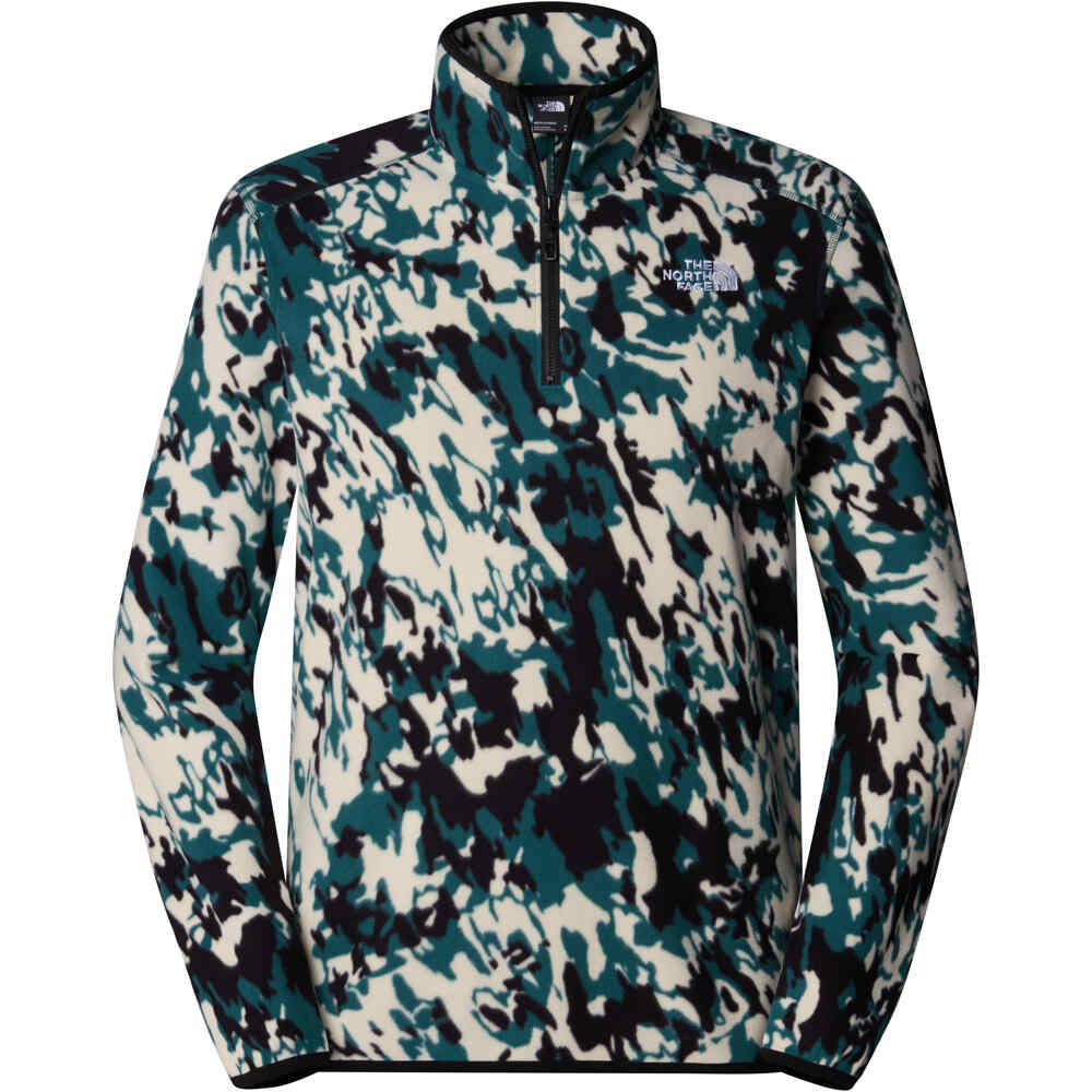 The North Face forro polar hombre M 100 GLACIER PRINTED 1/4 ZIP vista frontal