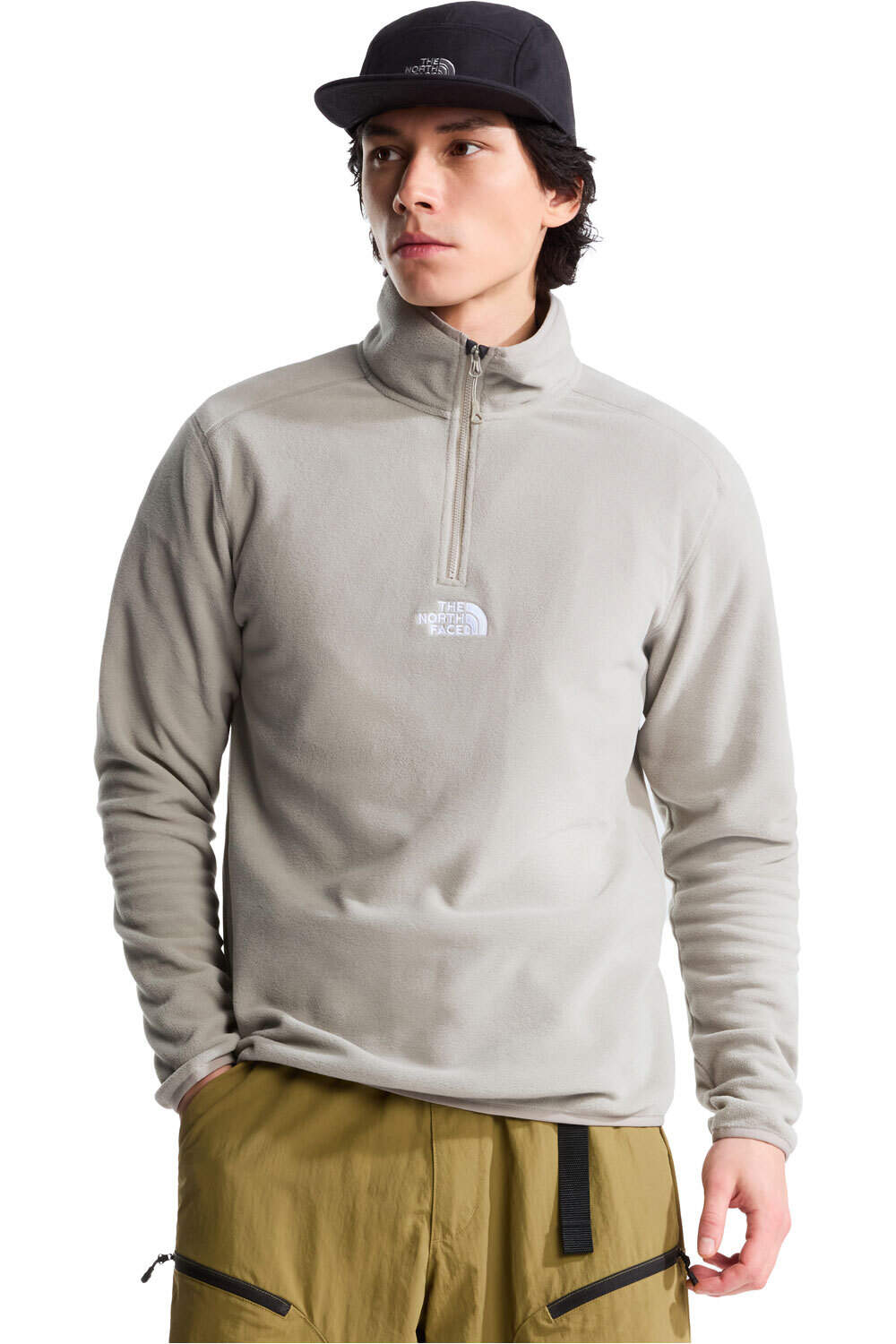 The North Face forro polar hombre M GLACIER 1/4 ZIP - EMBROIDERED LOGO vista frontal
