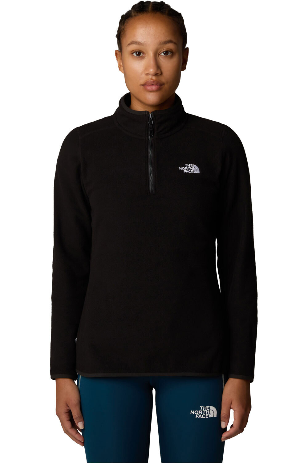 The North Face forro polar mujer W 100 GLACIER 1/4 ZIP vista frontal