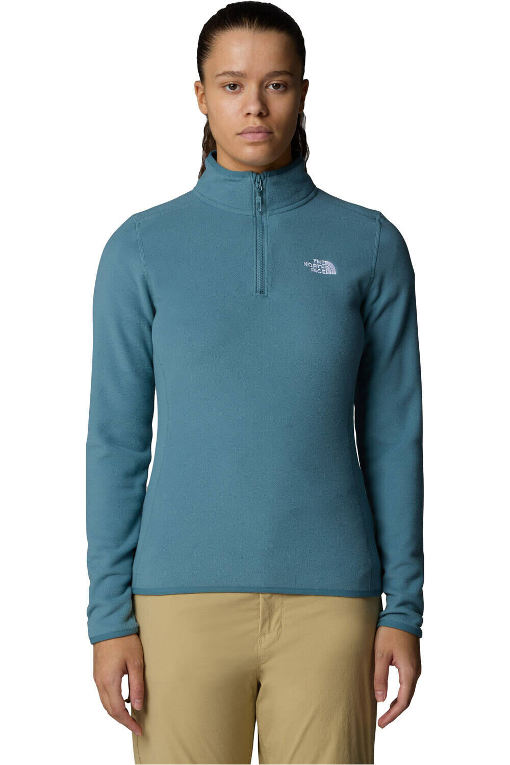 The North Face forro polar mujer W 100 GLACIER 1/4 ZIP vista frontal