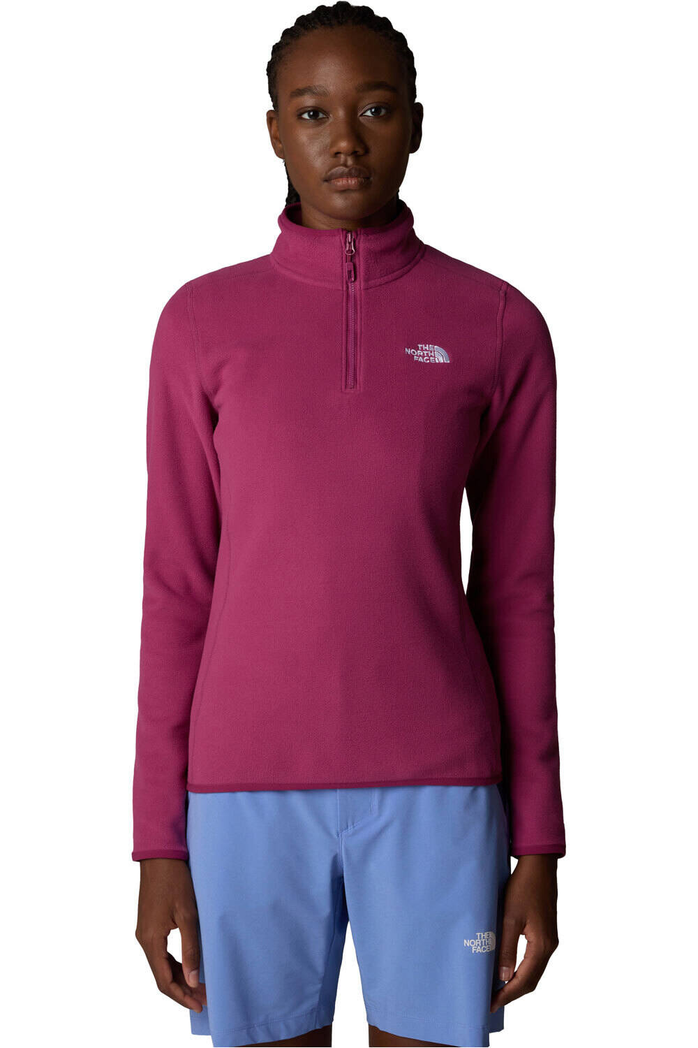 The North Face forro polar mujer W 100 GLACIER 1/4 ZIP vista frontal