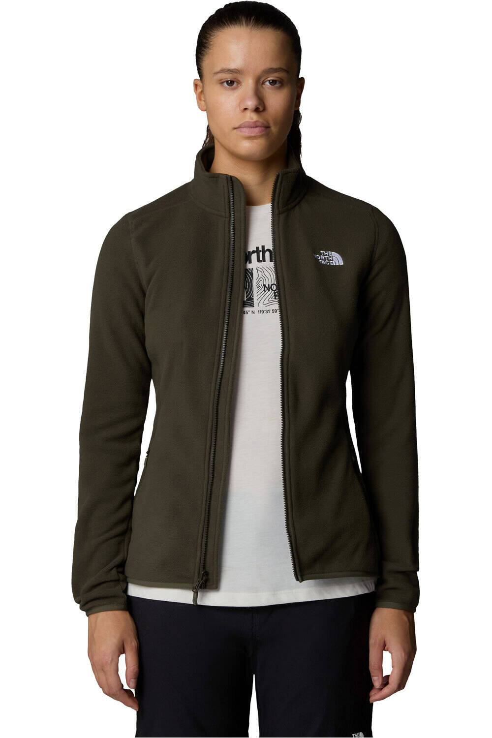 The North Face forro polar mujer W 100 GLACIER FZ vista detalle