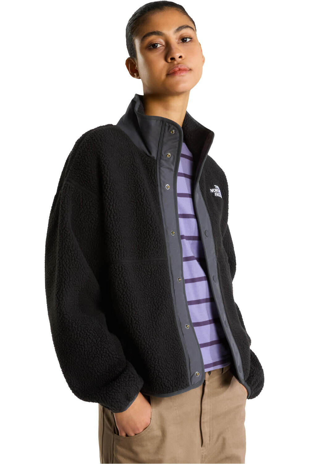 The North Face forro polar mujer W CRAGMONT SNAP FRONT FLEECE JACKET vista detalle