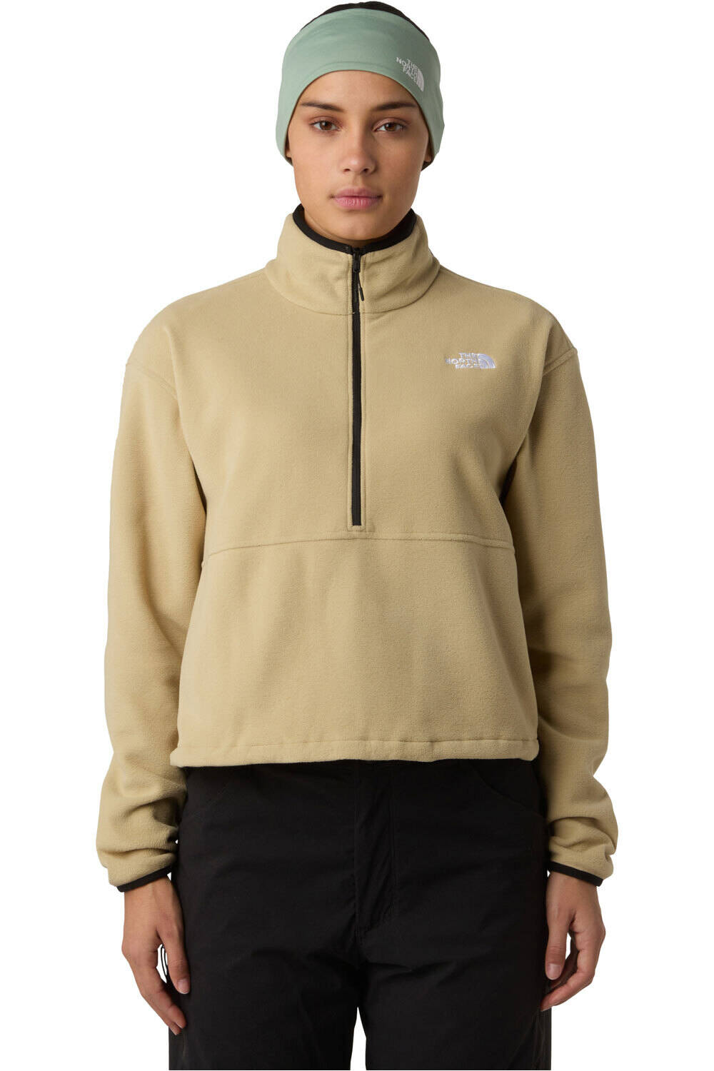 The North Face forro polar mujer W GLACIER FLEECE 1/2 ZIP SHORT JACKET vista frontal