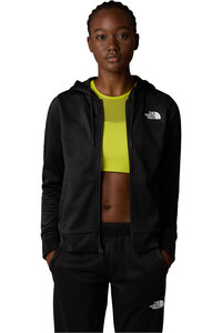 The North Face forro polar mujer W REAXION FLEECE F/Z HOODIE vista detalle