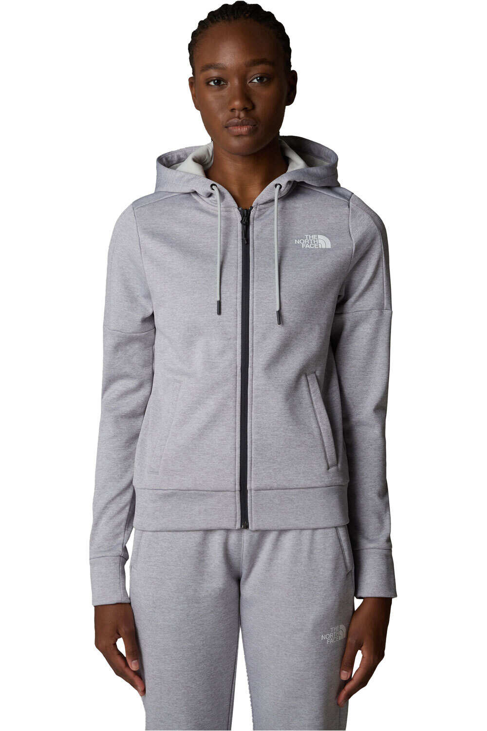 The North Face forro polar mujer W REAXION FLEECE F/Z HOODIE vista frontal