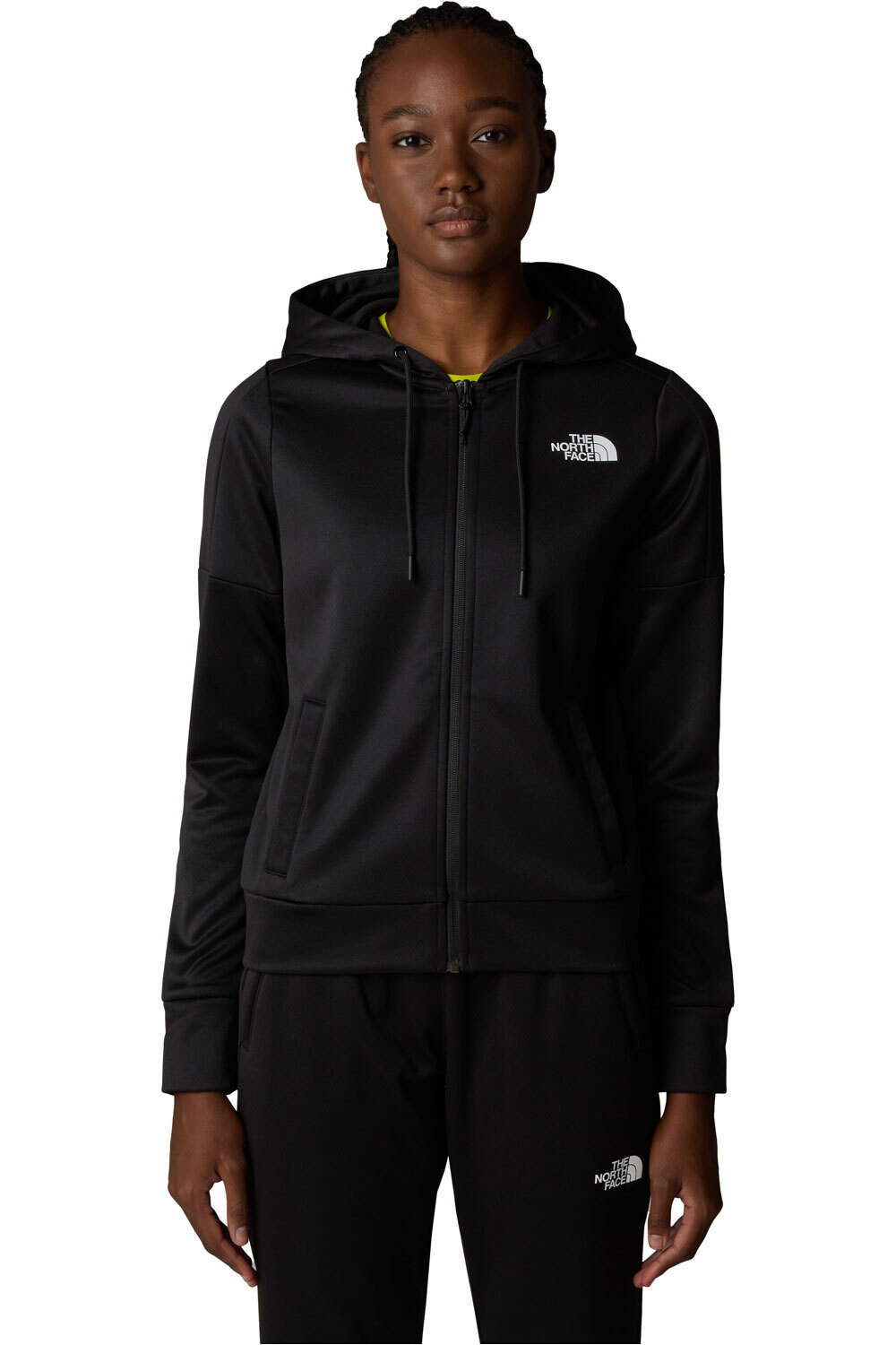 The North Face forro polar mujer W REAXION FLEECE F/Z HOODIE vista frontal