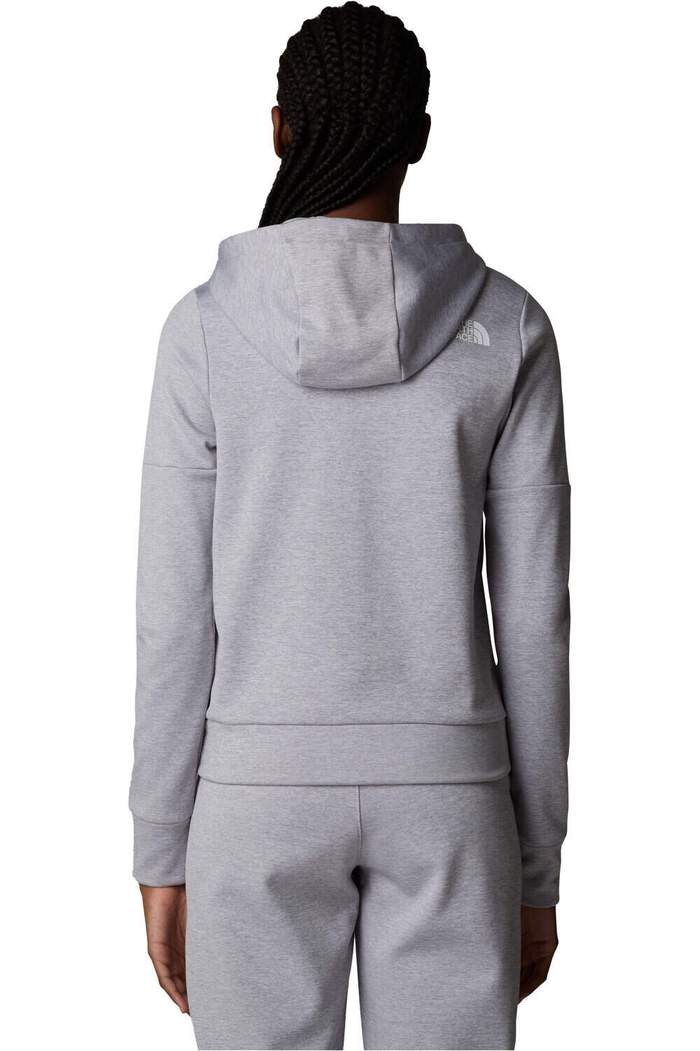 The North Face forro polar mujer W REAXION FLEECE F/Z HOODIE vista trasera