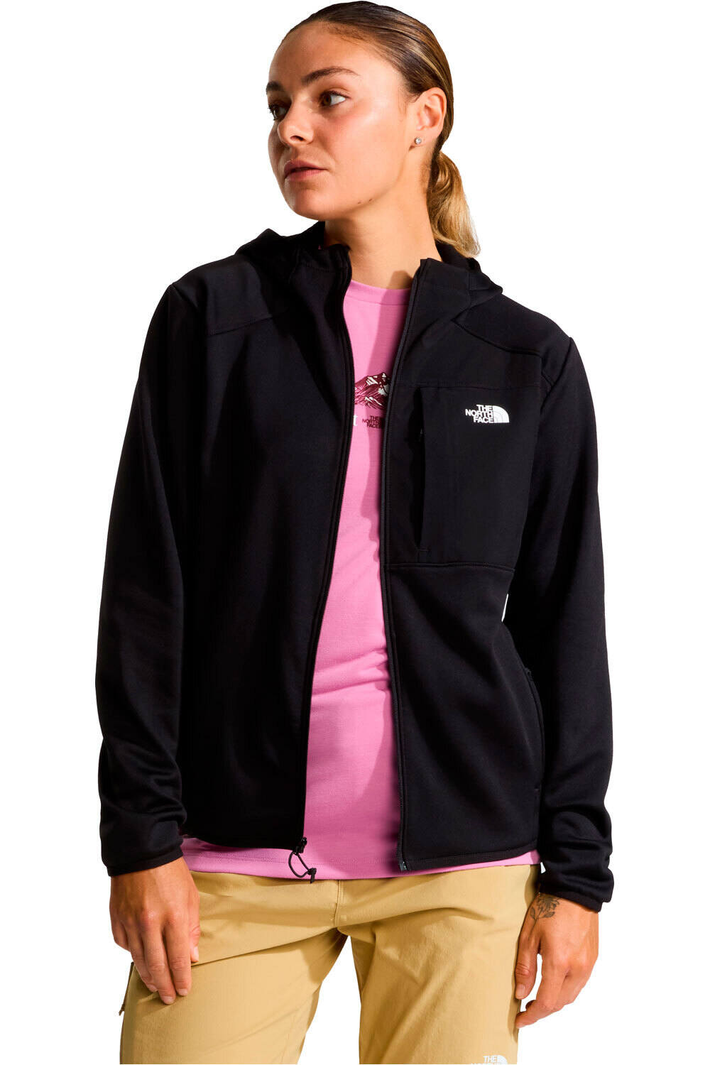 The North Face forro polar mujer W TNF PERFORMANCE FLEECE FULL ZIP HOODIE vista detalle