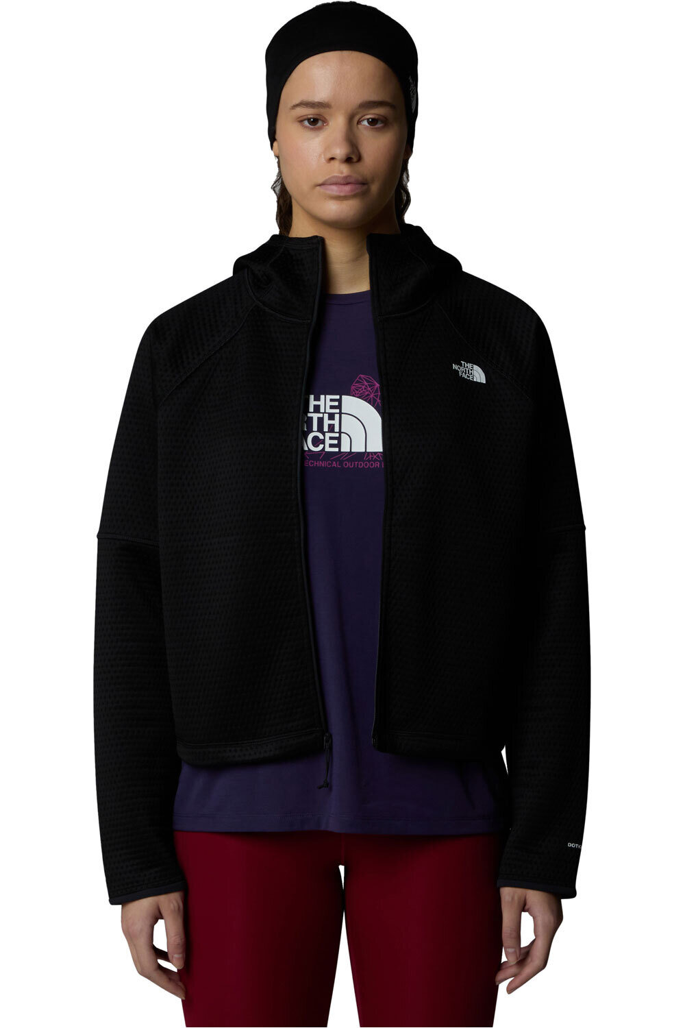 The North Face forro polar mujer W VERTICAL THERMAL FZ HOODIE vista detalle