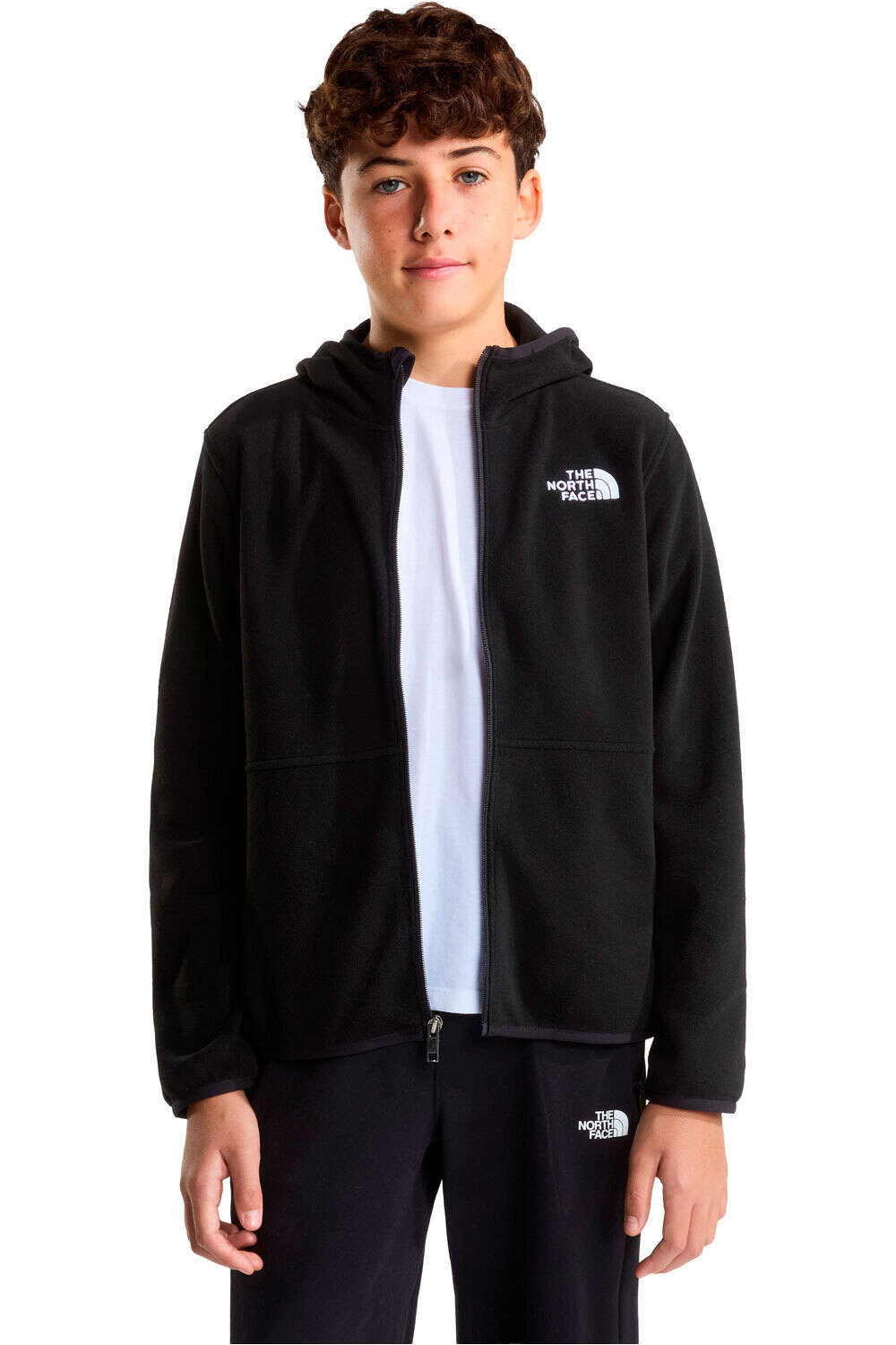 The North Face forro polar niño TEEN GLACIER FZ HOODIE vista detalle