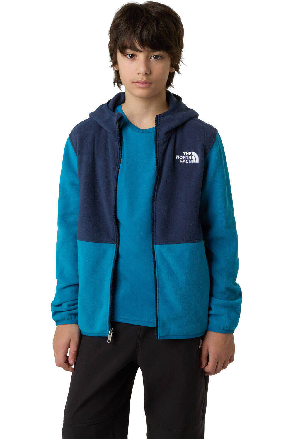 The North Face forro polar niño TEEN GLACIER FZ HOODIE vista frontal