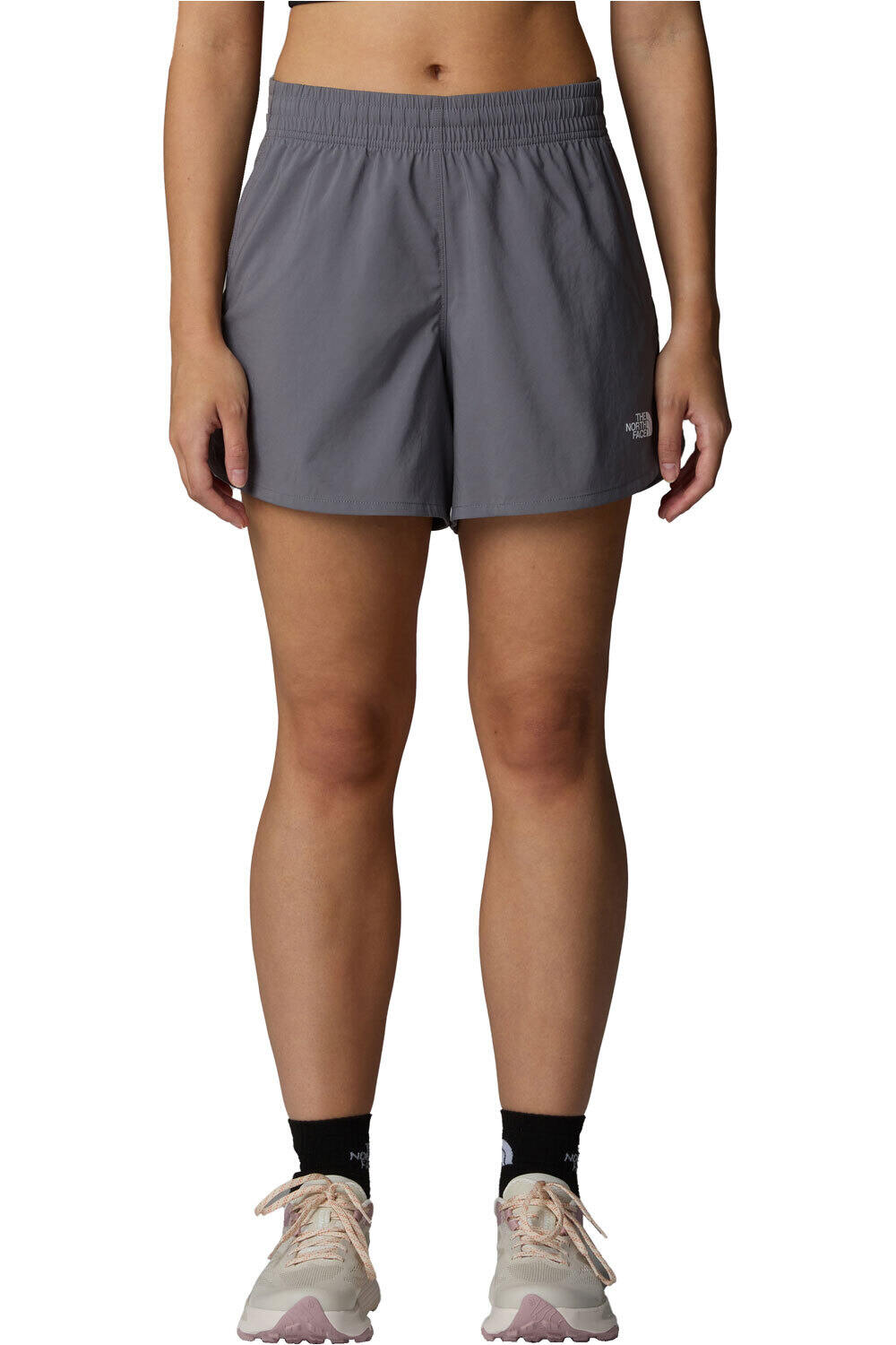 The North Face pantalones cortos trail running mujer W FLEX WOVEN SHORT 5IN vista frontal