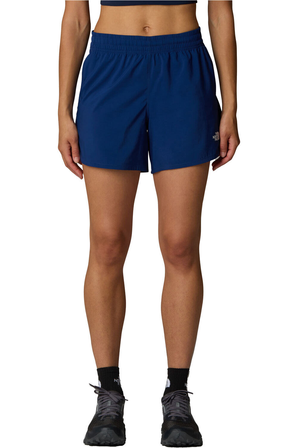 The North Face pantalones cortos trail running mujer W FLEX WOVEN SHORT 5IN vista frontal