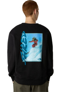 The North Face sudadera hombre U NSE SLOPES RELAXED CREW SWEATSHIRT-GRA vista trasera