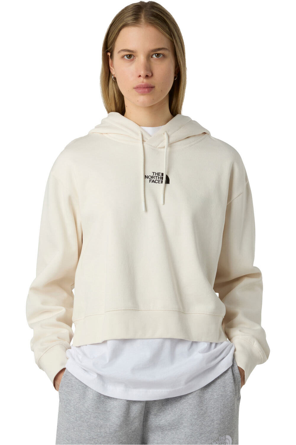 The North Face Sudaderas Montaña Mujer W ESSENTIAL CROP HOODIE vista frontal
