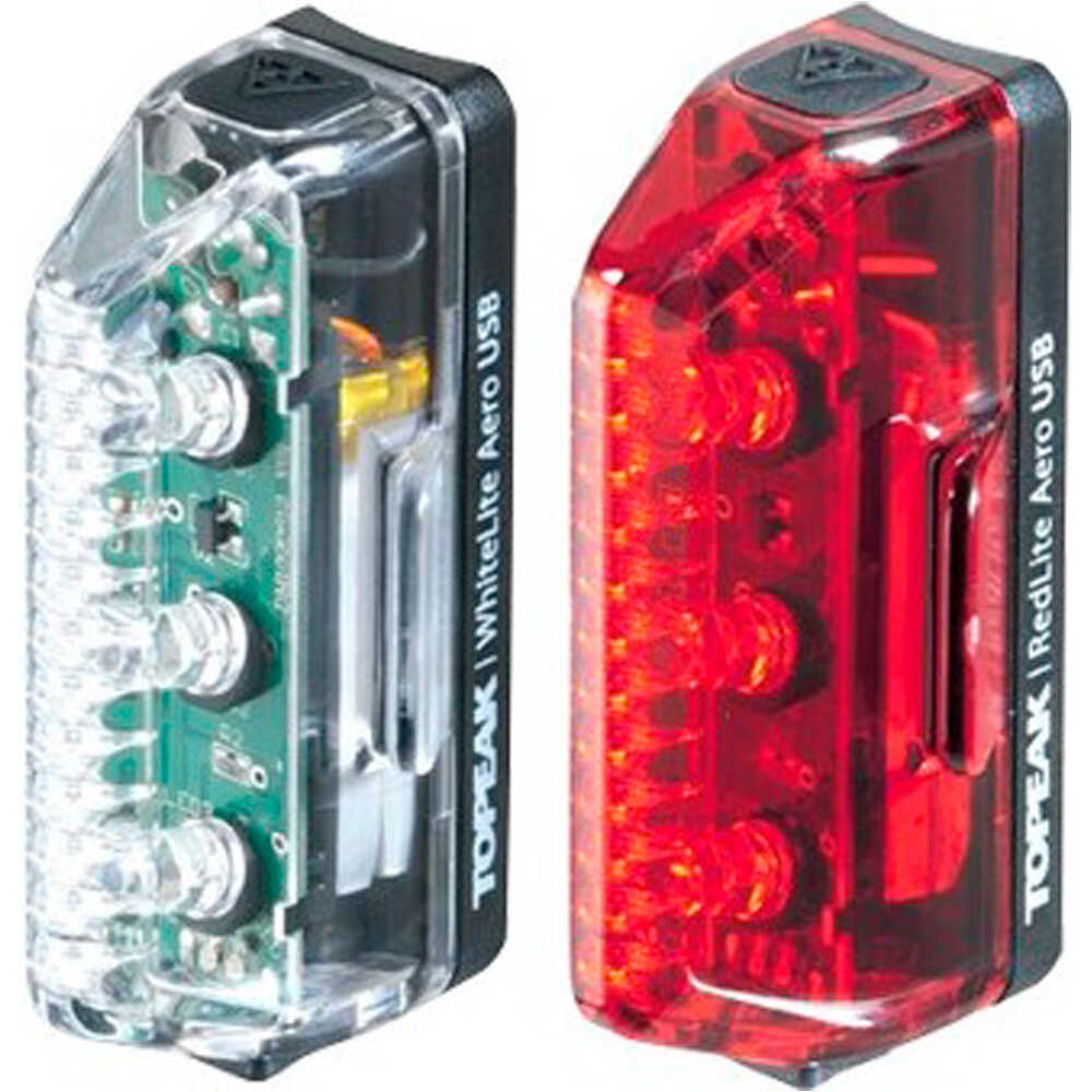 Topeak kit luces bicicleta AERO COMBO USB vista frontal