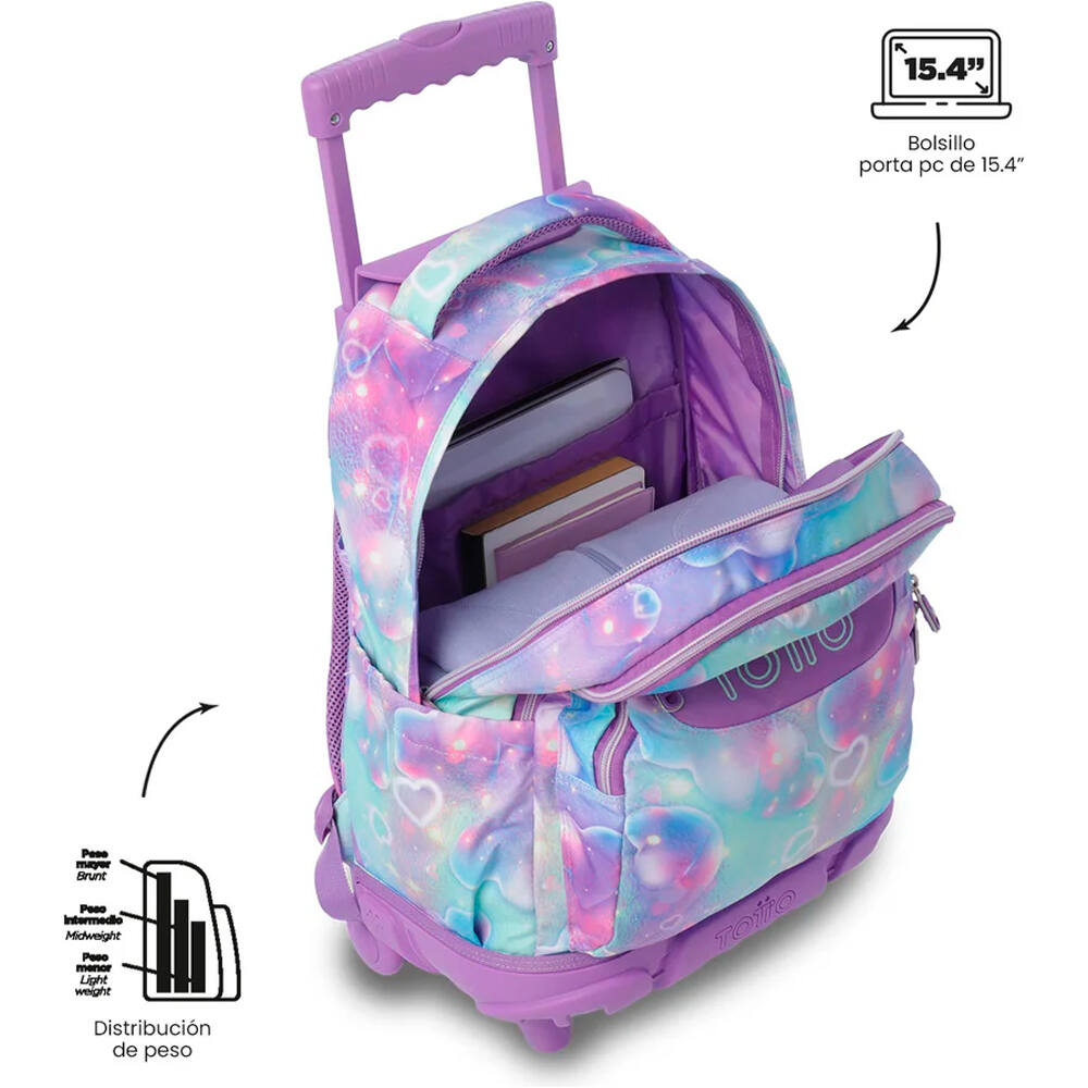 Totto mochila deporte RUEDAS BOMPER RENGLONES 04