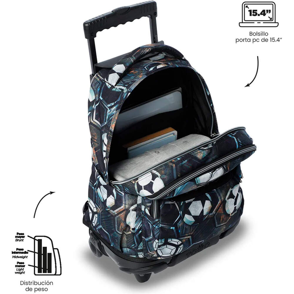 Totto mochila deporte RUEDAS BOMPER RENGLONES 04