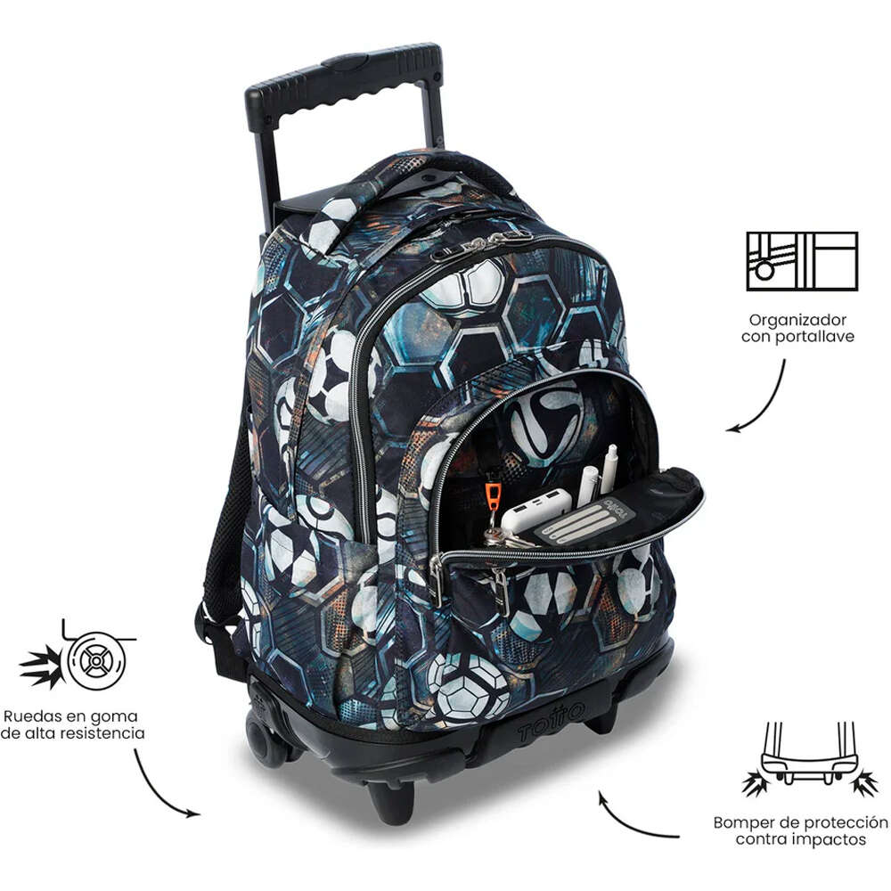 Totto mochila deporte RUEDAS BOMPER RENGLONES 05