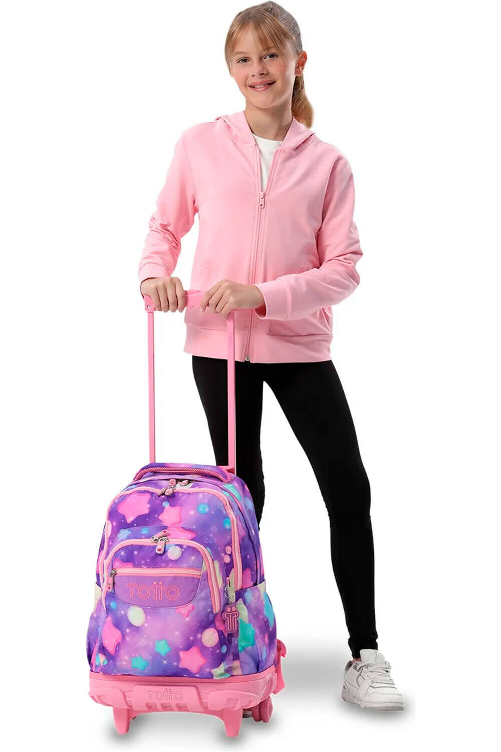 Totto mochila deporte RUEDAS BOMPER RENGLONES vista frontal