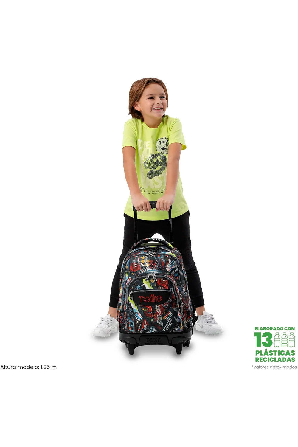 Totto mochila deporte RUEDAS BOMPER RENGLONES vista frontal