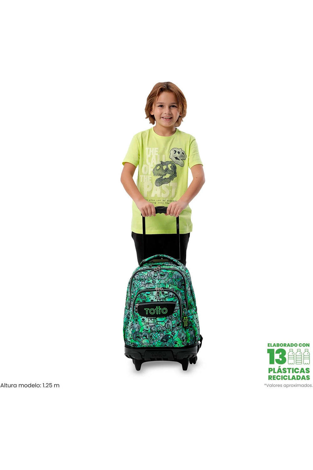 Totto mochila deporte RUEDAS BOMPER RENGLONES vista frontal