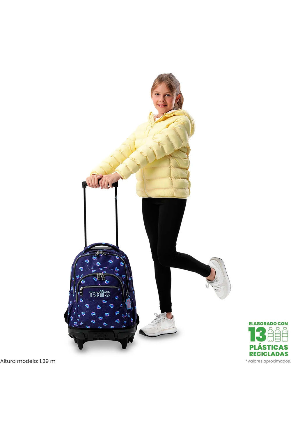 Totto mochila deporte RUEDAS BOMPER RENGLONES vista frontal