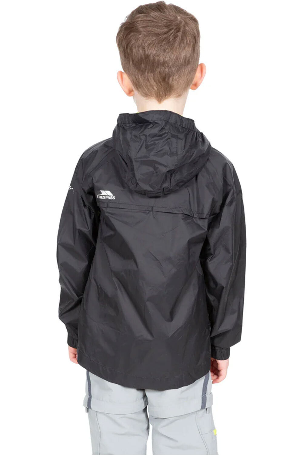 Trespass chubasquero impermeable niño QIKPAC JACKET - UNISEX KIDS PACKAWAY JKT vista trasera