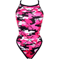 Turbo bañador natación mujer BAADOR NATACION REVOLUTION CAMO LETTERS vista frontal