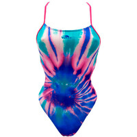 Turbo bañador natación mujer BAADOR  PATRON SIRENE BLUE TIE DYE vista frontal