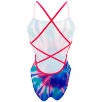 Turbo bañador natación mujer BAADOR  PATRON SIRENE BLUE TIE DYE vista trasera