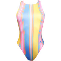 Turbo bañador natación mujer BAADOR TIRANTE ANCHO PASTEL STRIPES vista frontal